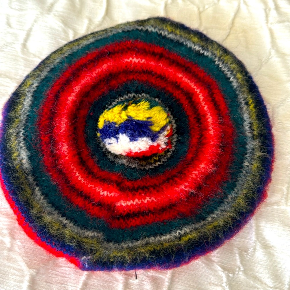 Vintage Royal Stewart Wool Beret with Pom